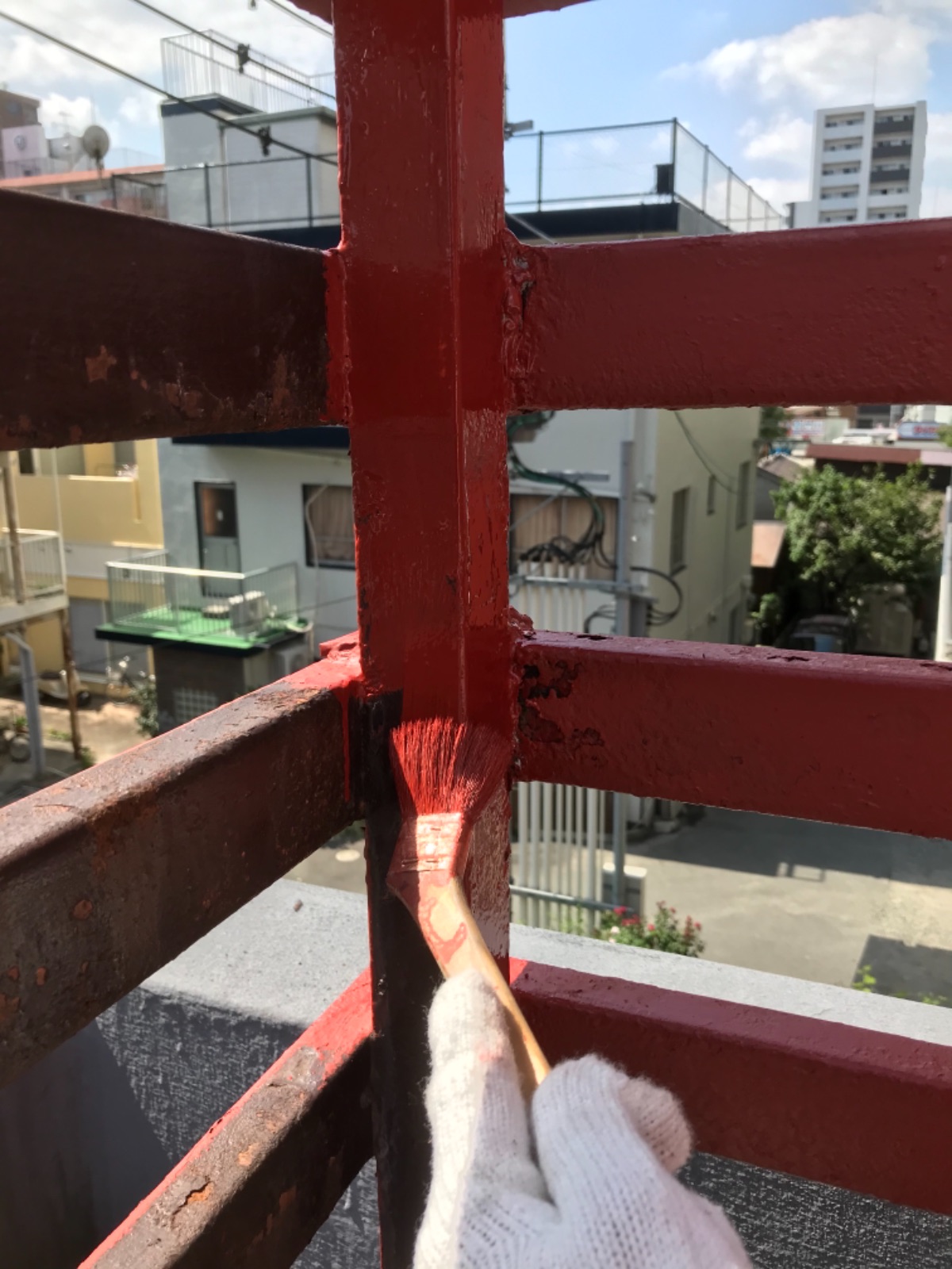 熊本市中央区屋根塗装外壁塗装工事施工状況